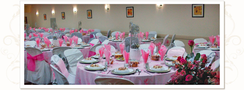 Wedding event setup at Queens Hall